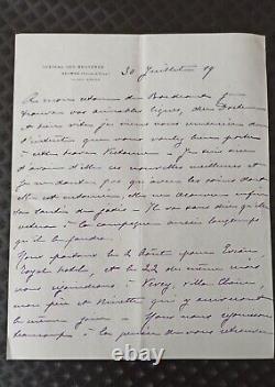 Lettre Signée De Claire Salles (Née Eiffel). 1900. Fille Gustave Eiffel