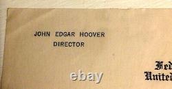 Lettre autographe FBI certifiée de 1937, signée par J. E. Hoover, directeur FBI