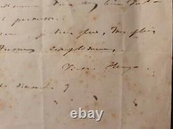 Lettre autographe manuscrite ancienne signée par Victor Hugo