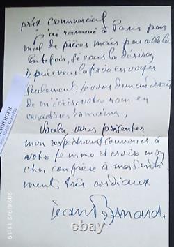 Lettre autographe signée 1956 Jean Bernard céramiste