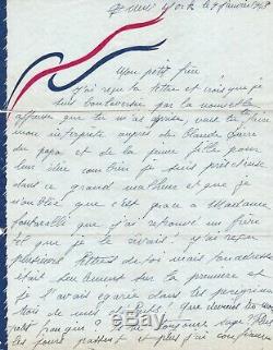 Lettre autographe signée Edith Piaf à son frère Herbert New-York 1948 signed