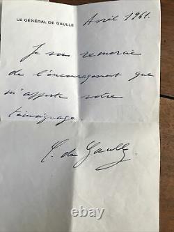 Lettre autographe signée Général de Gaulle
