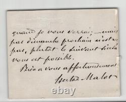 Lettre autographe signée, Hector Malot une rencontre enrichissante, Mlle DUFLAY