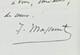 Lettre Autographe Sign&eacute;e Jules Massenet &agrave; Mr Carrand Musique Villa M&eacute;dicis