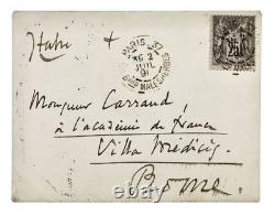 Lettre autographe signée JULES MASSENET à Mr Carrand musique Villa Médicis