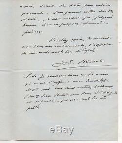 Lettre autographe signée Jacques Emile Blanche, 1916, achat par l'Etat et prêt