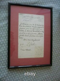 Lettre autographe signée Maréchal Foch
