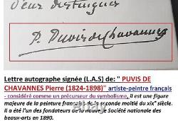Lettre autographe signée Pierre PUVIS DE CHAVANNES (1824-1898) illustre peintre
