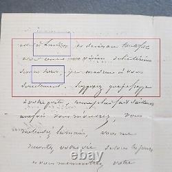 Lettre autographe signée ULBACH adressée à Victor HUGO sa biographie en 1869
