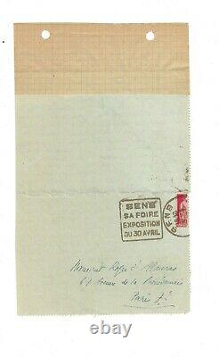 Lettre autographe signée de BRASILLACH à ALMERAS, au retour d'Italie en 1938