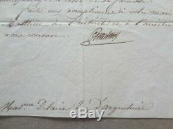 Lettre autographe signée de Cambacérès du 25 juin 1819 à caractère familial