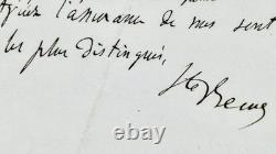Lettre autographe signée de Charles-Augustin SAINTE-BEUVE 6 octobre 1866