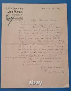 Lettre autographe signée de Louis VAUXCELLES de 1917