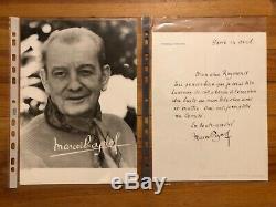 Lettre autographe signée de Marcel Pagnol À propos dun buste -Belle signature