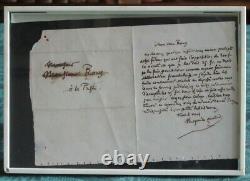 Lettre autographe signée de Théophile Gautier encadrée sous verre