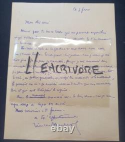 Lettre autographe signée de Vincent Auriol