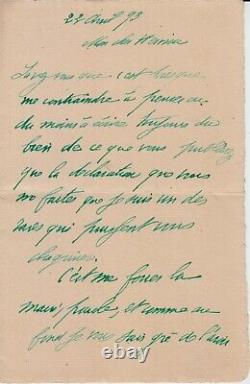 Lettre autographe signée de l'écrivain Jean LORRAIN à Paul HERVIEU 1893