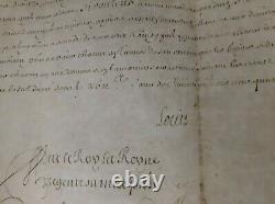Lettre de provision signée Louis XIV et contresignée Anne d'Autriche, Reine Mère