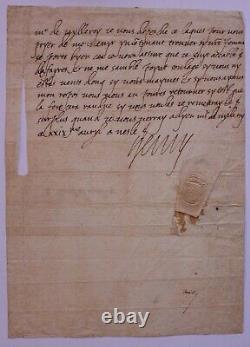 Lettre manuscrite autographe signée d'Henri IV (1553-1610) adressée à Villeroy