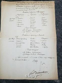 Lettre organigramme de bataillon 1778 signé louis (louis xvi)