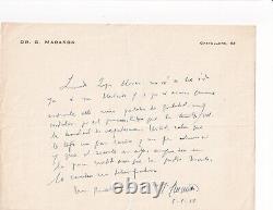 Lettre signée Autographe Gregorio Marañón médecin et écrivain espagnol 1887-1960