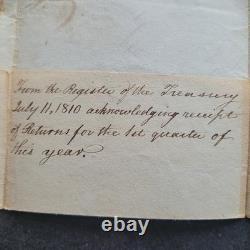 Lettre signée Joseph NOURSE (1754-1841) Ministre ayant travaillé avec WASHINGTON