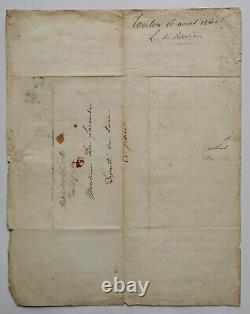 Lettre signée du lieutenant SÉRÉ de RIVIÈRES Toulon Août 1842