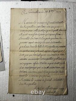 Louis A. De Bourbon, Lettre autographe Signée, Fontainebleau 1734
