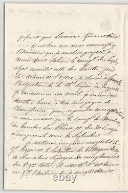 Louis Alexis Desmichels Lettre autographe signée à un ami 3 pages 1843