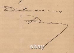 Louis Andrieux Lettre autographe signée Préfecture de Police 1881