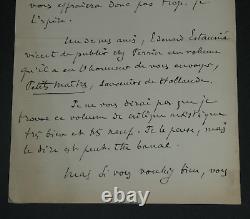Louis Baudry de Saunier LETTRE AUTOGRAPHE SIGNÉE À Georges Montorgueil 1893