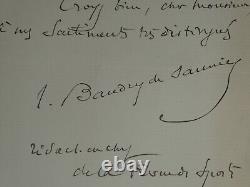 Louis Baudry de Saunier LETTRE AUTOGRAPHE SIGNÉE À Georges Montorgueil 1893