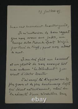 Louis Baudry de Saunier LETTRE AUTOGRAPHE SIGNÉE À Georges Montorgueil 1895