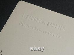 Louis Baudry de Saunier LETTRE AUTOGRAPHE SIGNÉE À Georges Montorgueil 1895