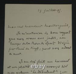 Louis Baudry de Saunier LETTRE AUTOGRAPHE SIGNÉE À Georges Montorgueil 1895