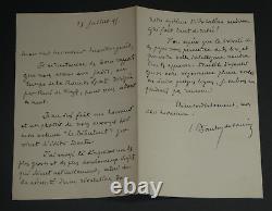 Louis Baudry de Saunier LETTRE AUTOGRAPHE SIGNÉE À Georges Montorgueil 1895