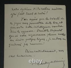 Louis Baudry de Saunier LETTRE AUTOGRAPHE SIGNÉE À Georges Montorgueil 1895