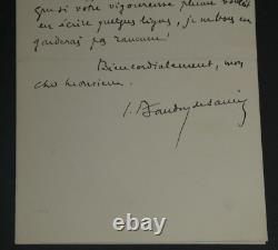 Louis Baudry de Saunier LETTRE AUTOGRAPHE SIGNÉE À Georges Montorgueil 1895