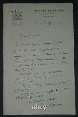 Louis DUMUR Lettre Autographe signée, article du Mercure de France