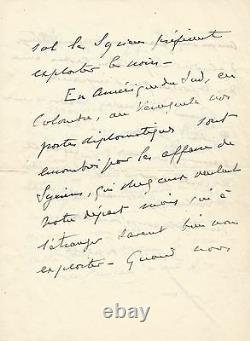 Louis FRANCHET DESPEREY / Lettre autographe signée sur les Colonies Françaises