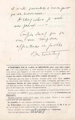 Louis-Ferdinand CELINE. Lettre autographe signée. Séparation Elizabeth Craig