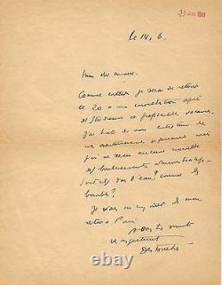 Louis-Ferdinand CELINE / Lettre autographe signée au maire de Bezons