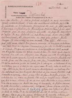 Louis-Ferdinand CELINE Lettre autographe signée depuis sa prison du Danemark