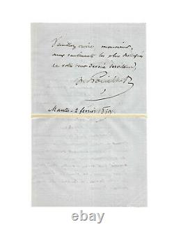 Louis-Hyacinthe BOUILHET / Lettre autographe signée / Poésie / Flaubert / Rouen