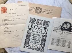 Louis JOU Lettre Autographe + 2 Prospectus + Enveloppe Le Chemin de la Croix