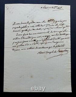 Louis Joseph de BOURBON LETTRE AUTOGRAPHE SIGNÉE, 1803