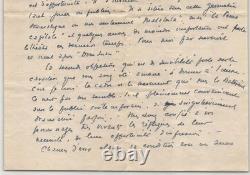 Louis Jouvet Belle lettre autographe signée à Maulnier Le profanateur 1949