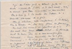 Louis Jouvet Belle lettre autographe signée à Maulnier Le profanateur 1949