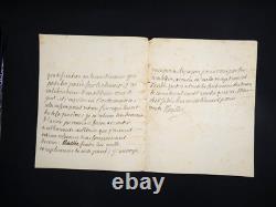 Louis de Noailles Maréchal de France Lettre autographe signée