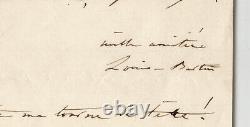 Louise Bertin Lettre autographe signée pour une répétition 1860